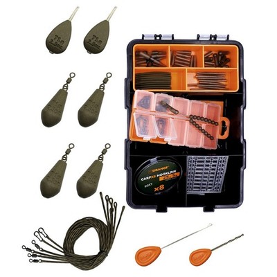 Karpfen Zubehör Set Tackle Box Carp Fishing Kit Power Lead Clip In-line Montagen