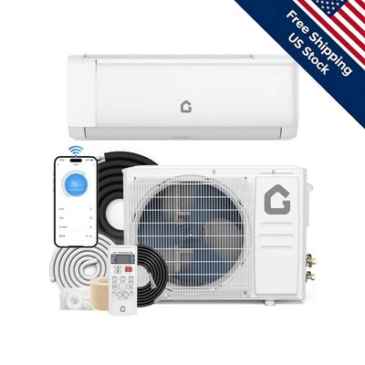 18000BTU Quiet Split Air Conditioner 19 SEER2 Heating Cooling Remote 1250 Sq Ft