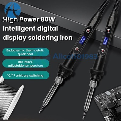 80W Digital LCD Electric Soldering Iron   Temperature Adjustable 180  -500   #hj
