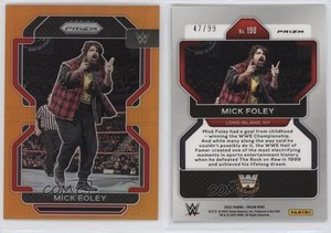 2022 Panini Prizm WWE Orange Prizm /99 Mick Foley #190