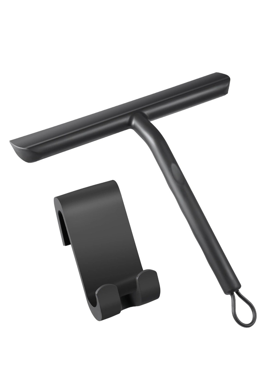 Vinabo Silicone Squeegee Shower Cleaner with Hook, Black Shower Scraper 5* Rate
