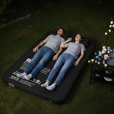 Double Compact Camping Air Mattress with Built-in Pump for Backpacking Car Tent