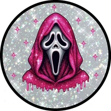 Round Pink Scream Mask Sticker Decal laptop vinyl decal