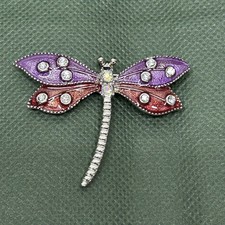 Dragon Fly Vintage Rhinestone Costume Jewelry...