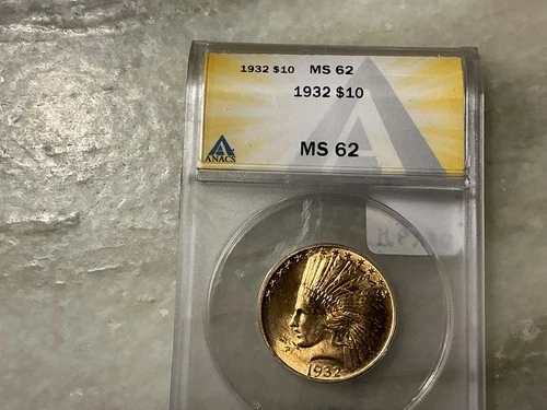 1932 $10.00 Indian Head Gold coin MS62
