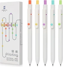 5PCS 0.5mm Black Gel Pens Fine Point Smooth Writing Office School