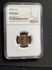 Beautiful High Grade 1956 Lincoln Cent.  NGC GRADED PROOF 66 RED
