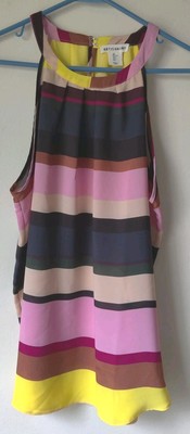 Artisan NY Women's Tank Multi Color Round Neck w/ Hook & Eye Size Large