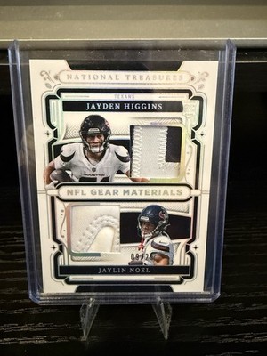 2025 National Treasures Jayden Higgins/Jaylin Noel NFL Gear Materials /25 RC