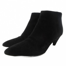 Prada Booties Pointed Toe Side Zip Suede Black Women's Size EU34/US4