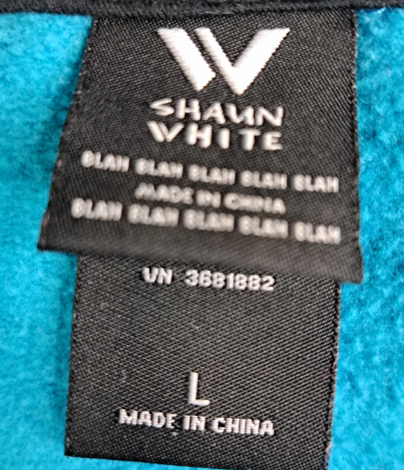 Moletom Y2K Shaun branco meninos/jovens L zíper completo geométrico com capuz snowboard - Imagem 4 de 4