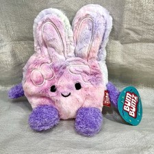 Kellytoy BumBumz 7.5" Groovy Petra Peace Sign Tie Dye Bunny Plush Tag  Sticker