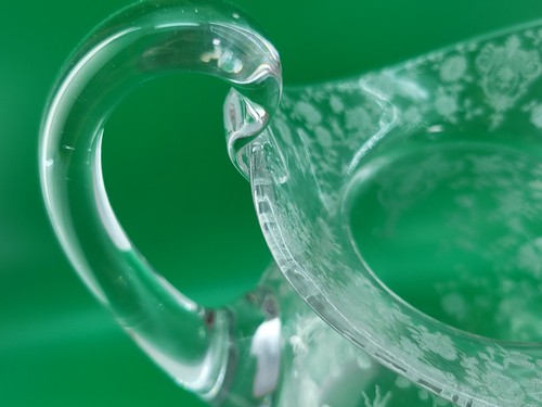 Antique Cambridge Clear Glass Rose Point Doulton Ball Water Jug 9" Pitcher - Picture 13 of 17