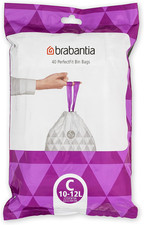 Brabantia PerfectFit Bin Liners Size C 10-12L Drawstring Trash Bags 40 Pack