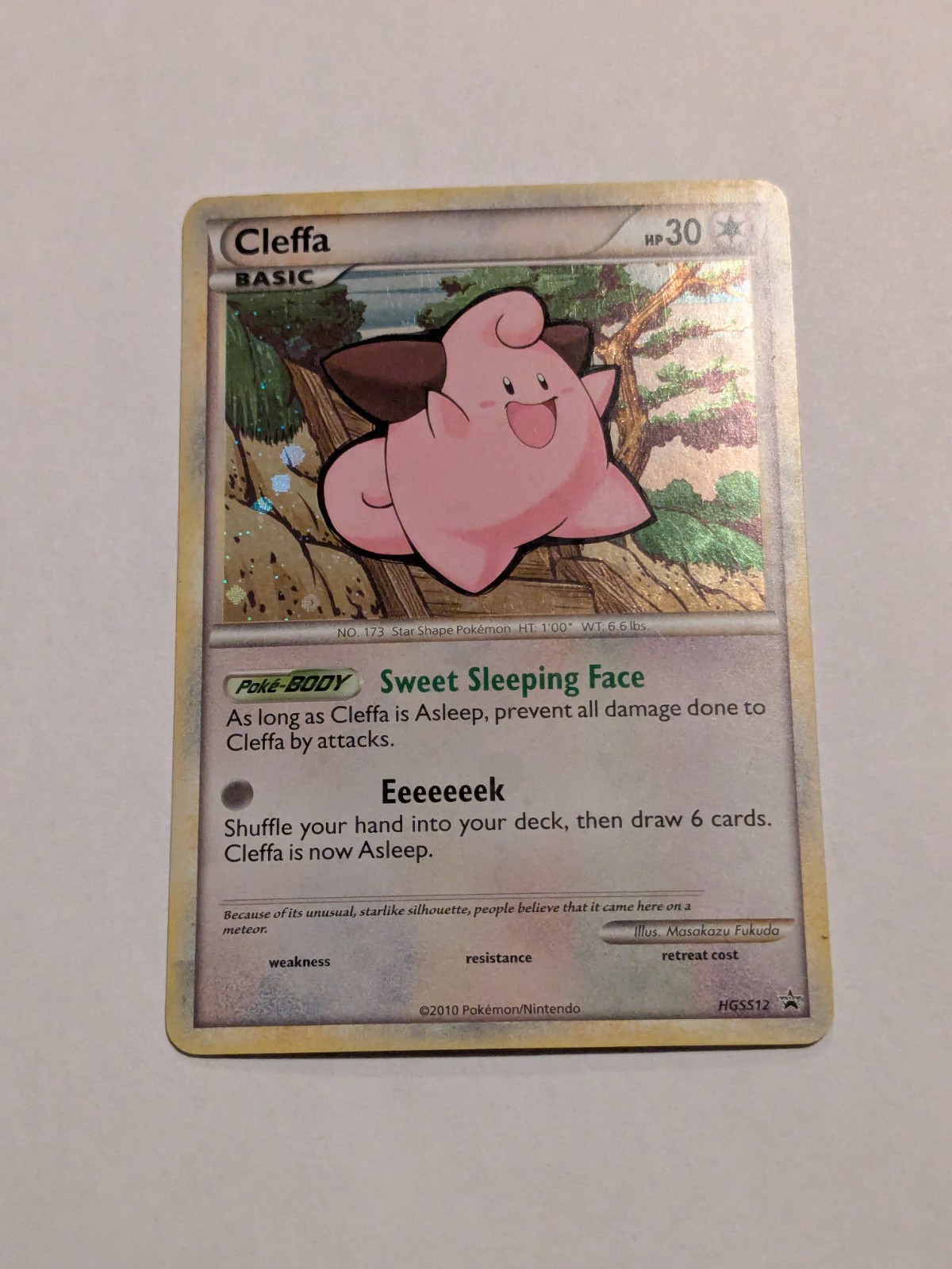 Cleffa HGSS12 Holo LP - Black Star Promo - HeartGold & SoulSilver Promo