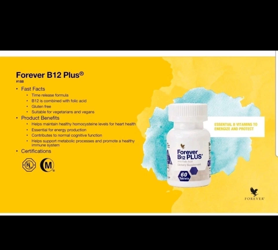 Forever Living B12 PLUS с фолиевой кислотой - энергетическое и иммунное здоровье. - Изображение 2 из 3