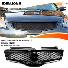Front Bumper Upper Grille Mesh Grill For Nissan Altima 2007-2009 08 Gloss Black Front Bumper Upper Grille Mesh Grill For Nissan Altima 2007-2009 08 Gloss Black