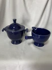 Vintage Fiesta *Cobalt *Stick Handle Creamer & Sugar* *Beautiful*