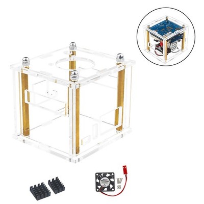 Acrylic Enclosure Clear Shell Case Kit W/ Cooling Fan For Orange Pi Zero 3 Parts