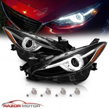 Plus Led Halo 2014-2016 Fit Mazda 3 Black Projector Replacement Headlights