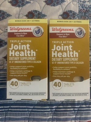 Walgreens Triple Action Joint Health Supplement 40 Tabs Exp 01/2028-Lot Of 2