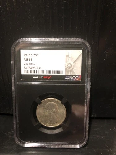 1932-S Washington Silver Quarter Key Date NGC AU58