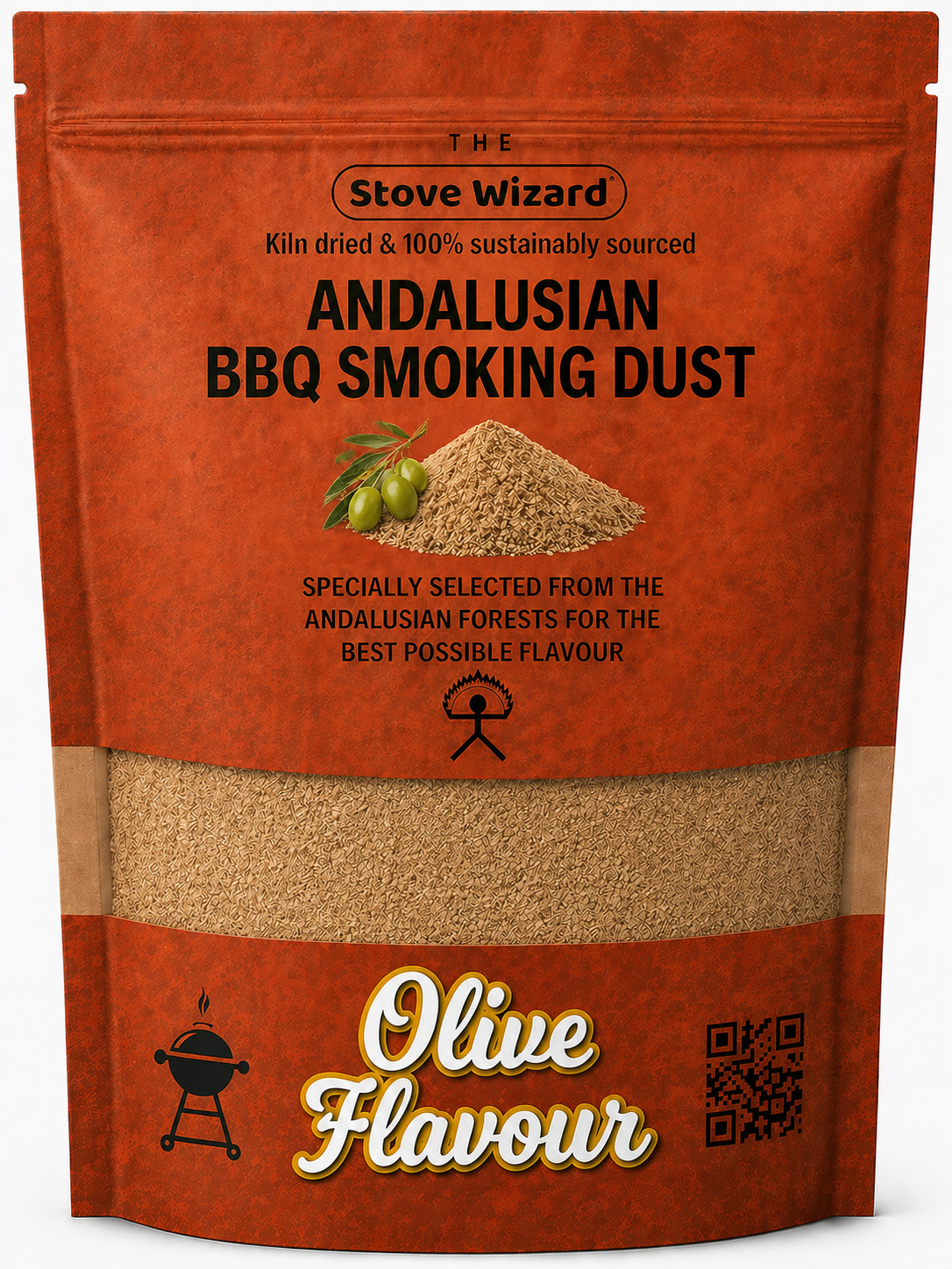 BBQ Smoking Wood Dust Olive Premium Natural Smoker Fuel 1.5 Litres