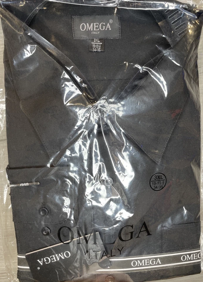 Camisa de vestir Omega Italia para hombre 3XL 19-191/2, 34-35 manga larga nueva con etiquetas bolsa sellada153145 Foto 4 de 4