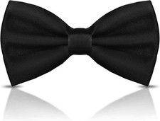 Men's Bow Ties Solid Color PreTied Bow Tie Satin Formal Tuxedo Bowtie Adjusta...