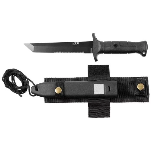 German Army BW Field Knife Outdoor Knife KM 2000 Travel Knife Black MFH