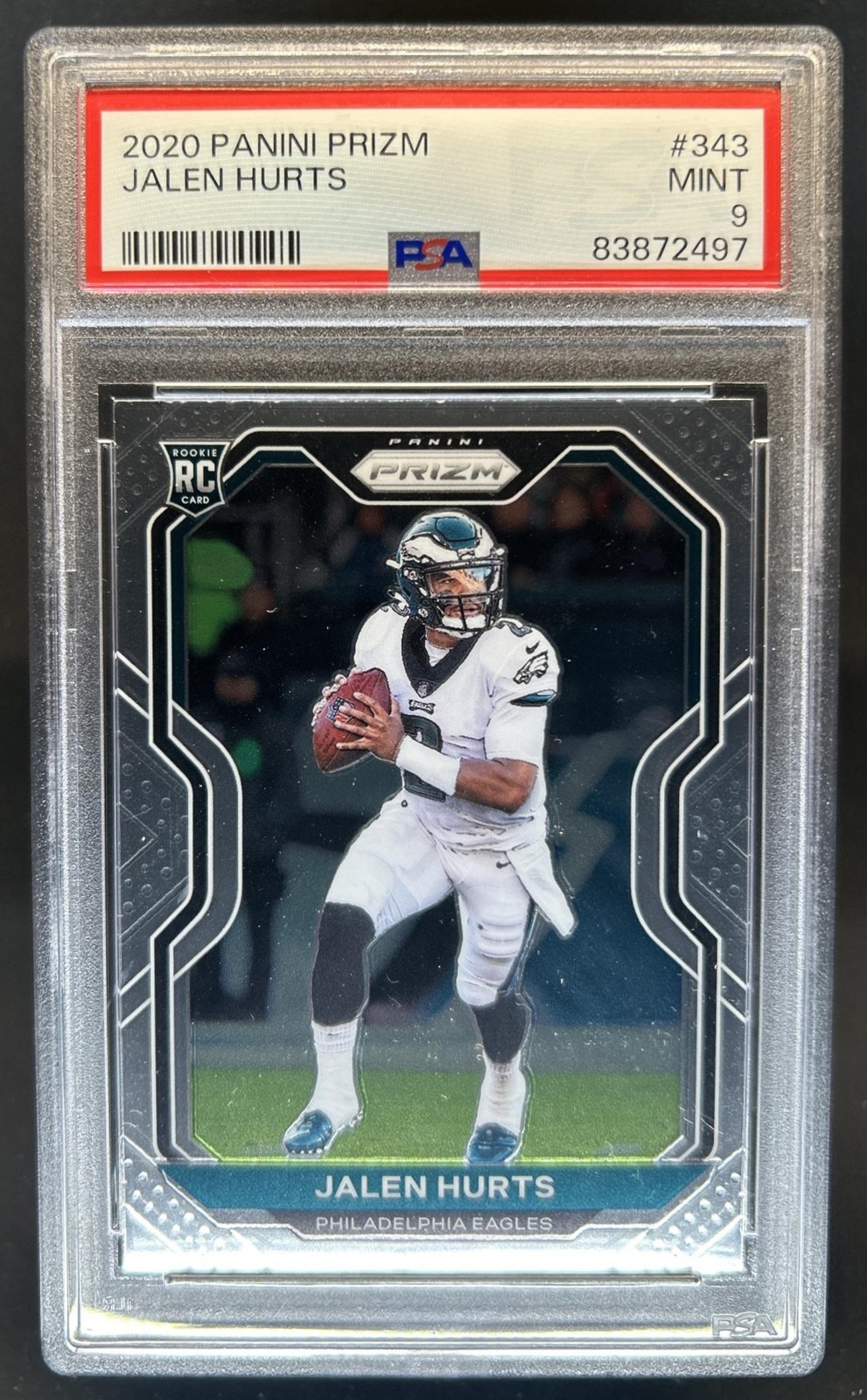2020 Panini Prizm Jalen Hurts RC Rookie #343 Eagles PSA 9