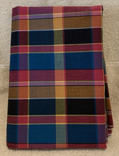 3.33 Yards Unbranded Multicolor Bold Plaid Cotton Poly Blend Fabric 44x120 - NEW
