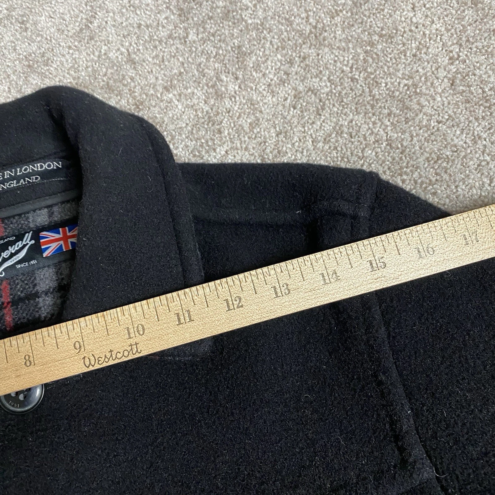Gloverall Original English Coat Jacket Black Wool Donkey Formal Chore 36 XS - product detail image 9