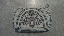 Antique 1920s Art Deco Beaded Clutch Purse Flapper Era Brown
