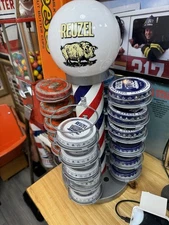 LOT 2 REUZEL LIGHTED BARBER POLE DISPLAY FOR Old 4. 0z And New Packing 3.38 Oz