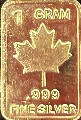 .999 Silver 1 Gram Bar Canadian Maple Leaf #1