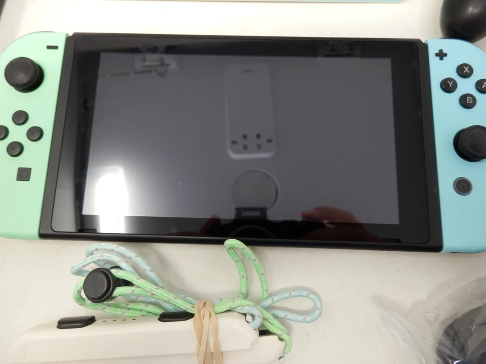 Nintendo Switch Animal Crossing Edition Bundle HAC-001 With Charger Grip Straps - Image 2 of 4