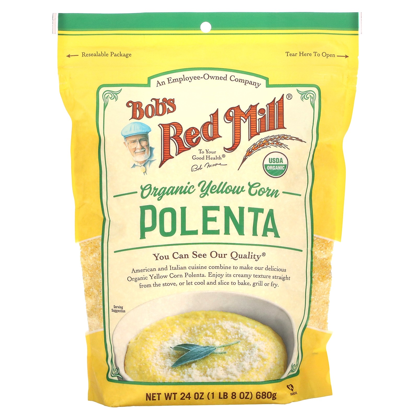 Органическая желтая кукурузная полента 24 унции 680 г 2090₽