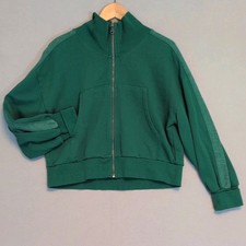 Free People FP Movement Green Full zip Crop Oversize sweatshirt Medium Sporty