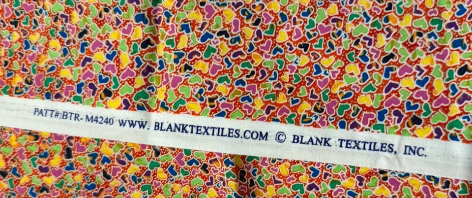 Blank Textiles Fabric Mini Multicolor Hearts Pink Background 38 x 44” - Image 3 of 3