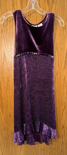 GEORGE Plum Dress Purple Girl’s Size 16 Fully Lined Asymmetrical Hem - Picture 22 of 23