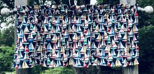 Nautical Sailboats Valance Beach Lake House Navy Blue Boat Handmade Curtain