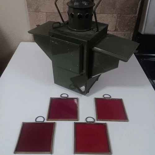 Rare Vintage WW2 Era German Military Kerosene Emergency Tank Signal Lantern