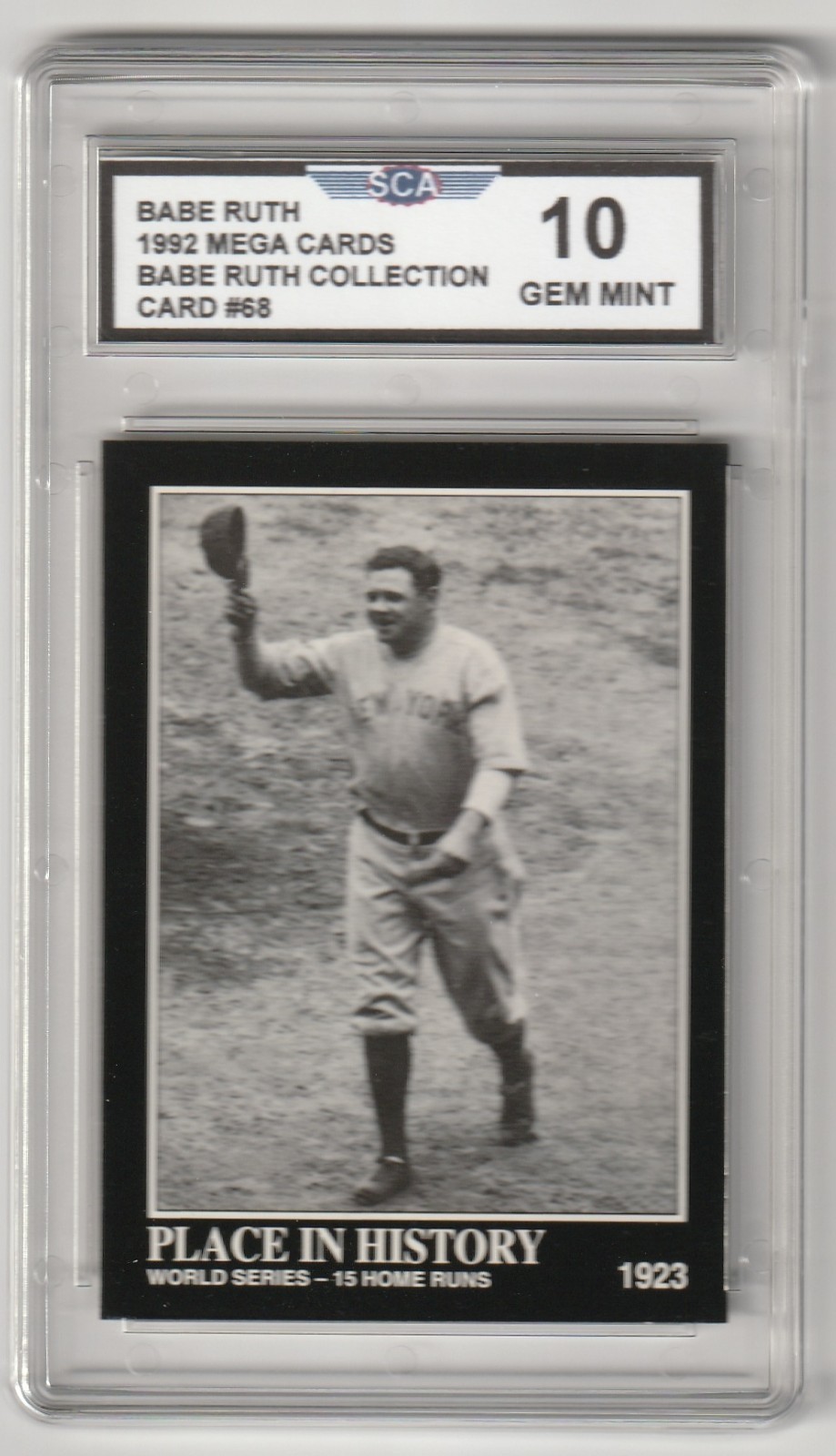 1992 MEGA CARDS Babe Ruth Collection Card #68 New York Yankees Hall of Famer