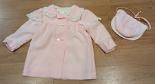 Vintage Girl's JC Penney Fancy Coat Matching Hat Pink - 4T