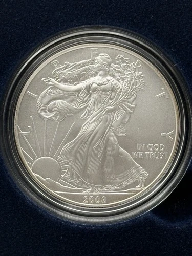 2008 W 1 oz Silver American Eagle Uncirculated US Mint OGP & COA - Amazing