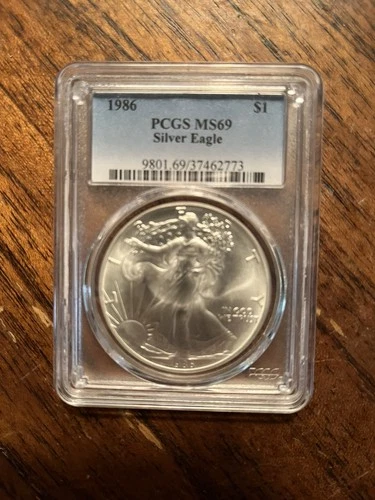 1986 $1 American Silver Eagle MS69 PCGS
