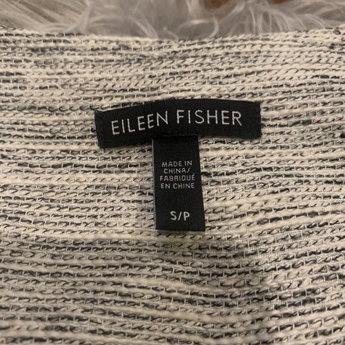 Eileen Fisher Jacket Marled Dove Gray Textured Woven Cotton Coat Size Small - Picture 2 of 7