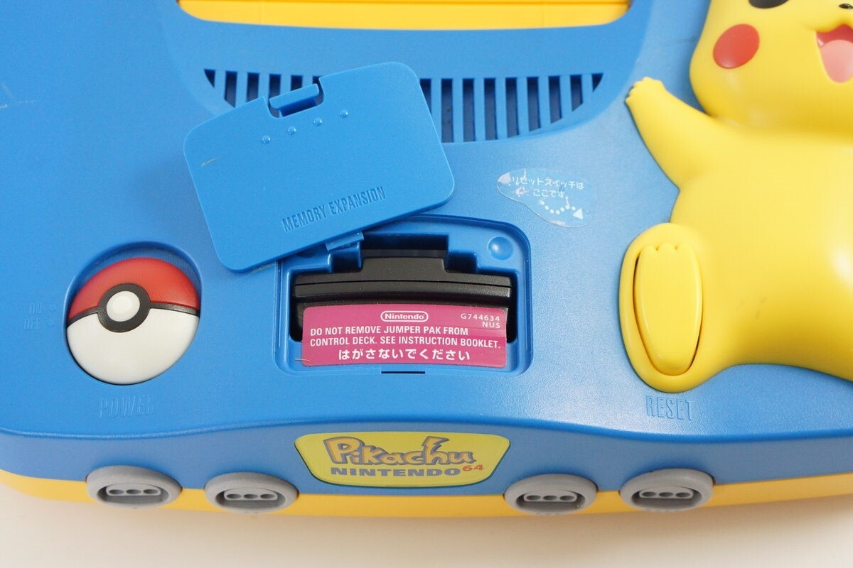 Nintendo 64 PIKACHU Console System Blue & Yellow Tested