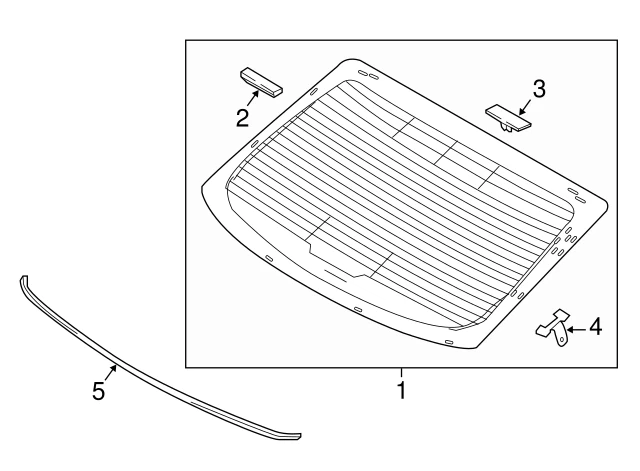 Moldura de revelación inferior de vidrio trasero OEM 2017-2020 Hyundai Elantra 87131-F2000 Foto 2 de 4